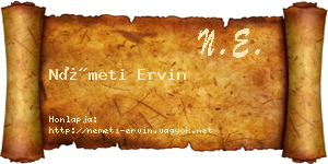 Németi Ervin névjegykártya