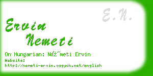 ervin nemeti business card